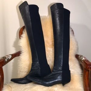Stuart Weitzman kitty heel over the knee sz 9.5 leather boot